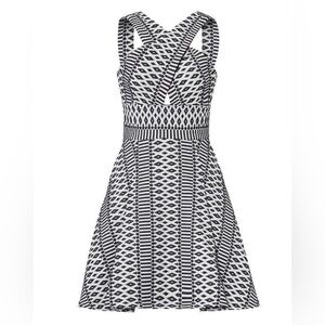 Elegant Black and White Patterned Dress